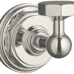 KOHLER K-13113-SN Pinstripe Robe Hook, Vibrant Polished Nickel