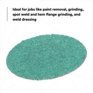 3M Green Corps Roloc Disc 36536, 80+ Grit, 3 in, Pack of 25 Heavy Duty, Quick Change Discs for Grinding, Coating Removal, Fast Cutting