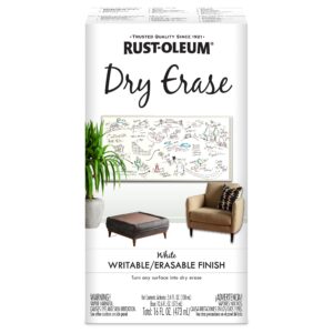 rust-oleum 241140 specialty dry erase brush-on paint kit, white 16 fl oz (pack of 1)