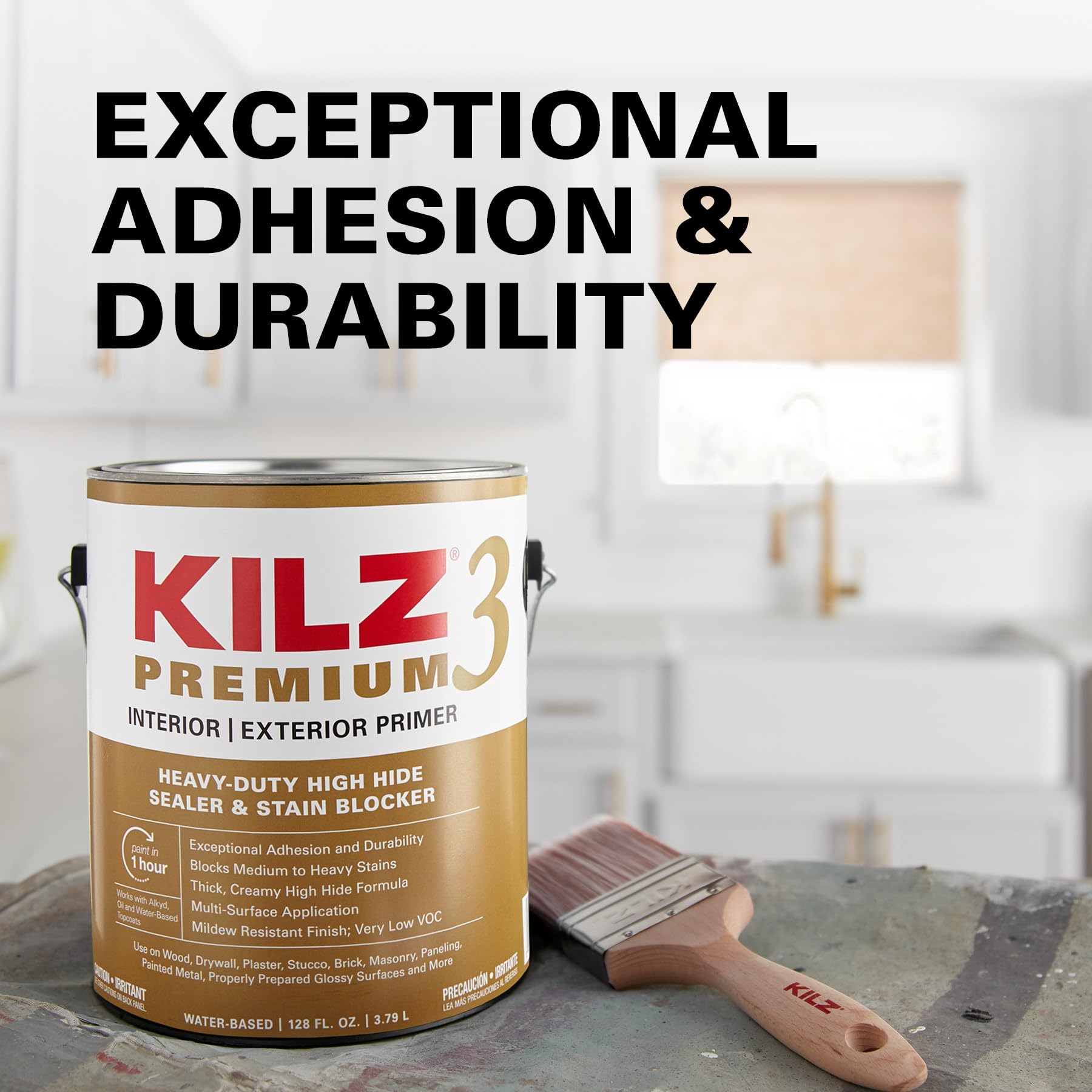 KILZ 3 Premium Primer, Interior/Exterior, 5 Gallon