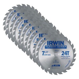 irwin 25130 classic series circular saw blade 24t 7-1/4" (pack of 10)