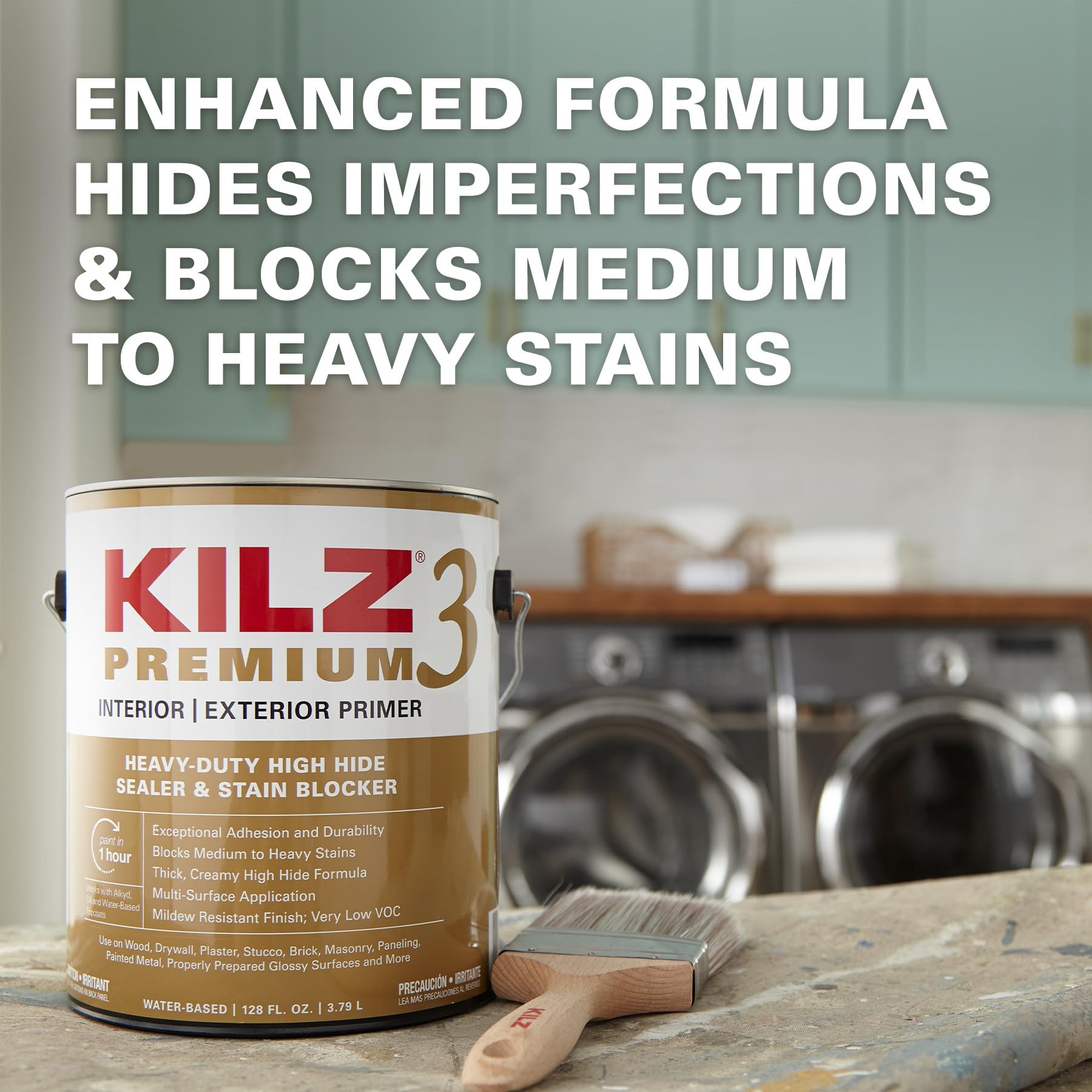 KILZ 3 Premium Primer, Interior/Exterior, 5 Gallon