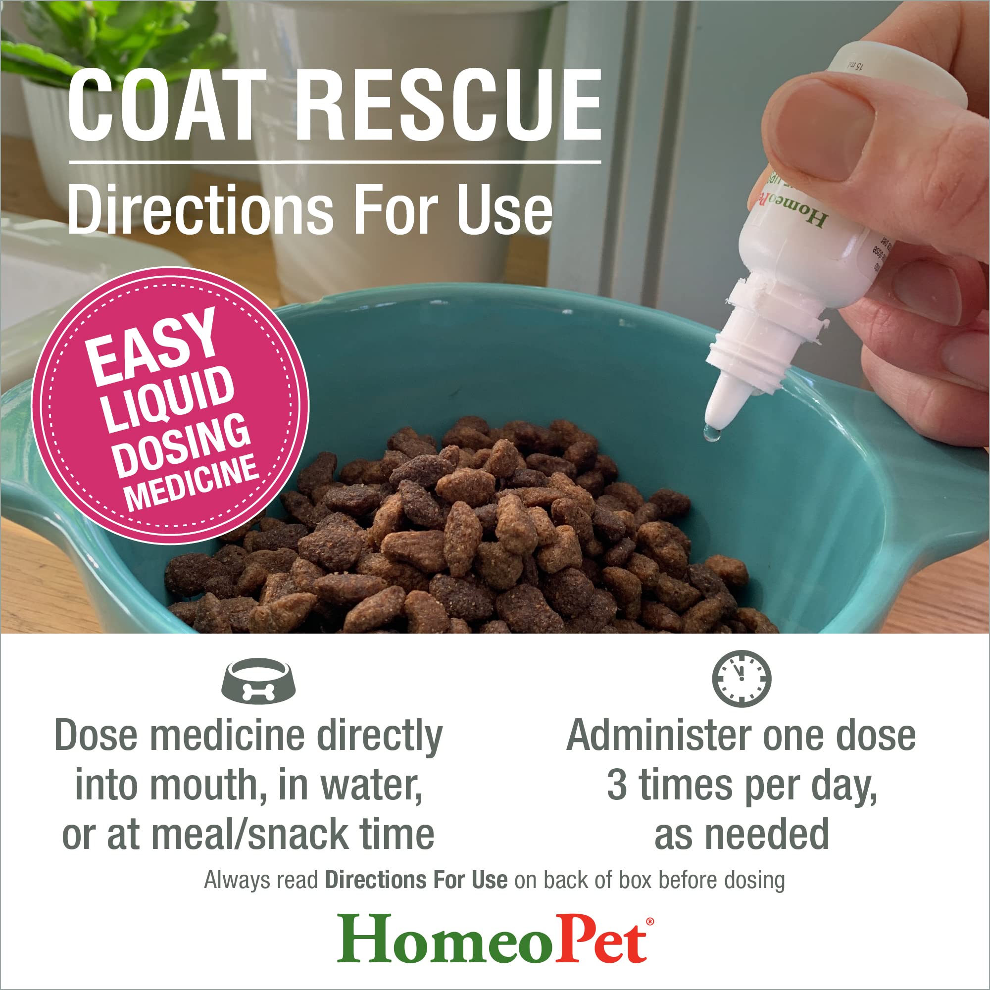 HomeoPet Coat Rescue, Skin and Coat Support for Pets, 15 Milliliters