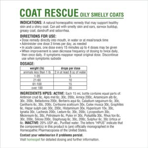 HomeoPet Coat Rescue, Skin and Coat Support for Pets, 15 Milliliters