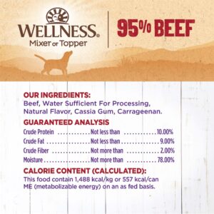 Wellness Natural Pet Food 95% Beef Natural Wet Grain Free Canned Dog Food, 13.2-Ounce Can (Pack of 12)