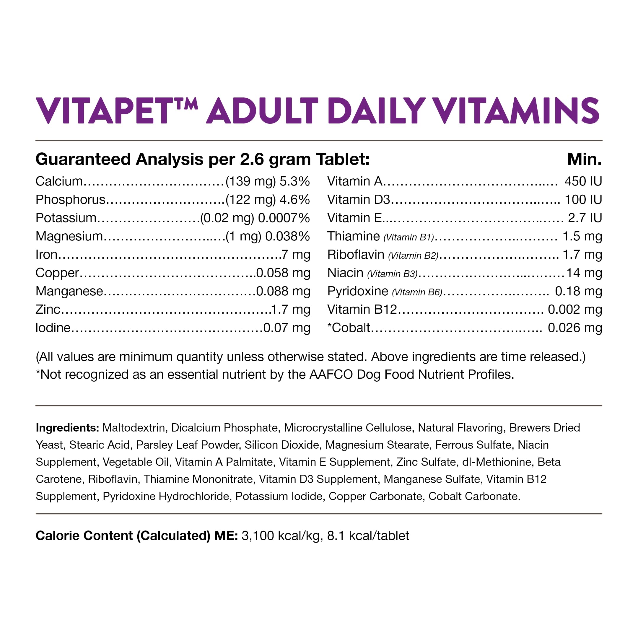 NaturVet - VitaPet Adult Daily Vitamins for Dogs - Plus Breath Aid - Provides a Full Spectrum of Vitamins & Minerals - Enhanced with Omega-6 Fatty Acids (180 Time Release Chewable Tablet