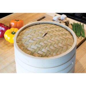 Helen’s Asian Kitchen Bamboo Food Steamer with Lid, 10-Inch