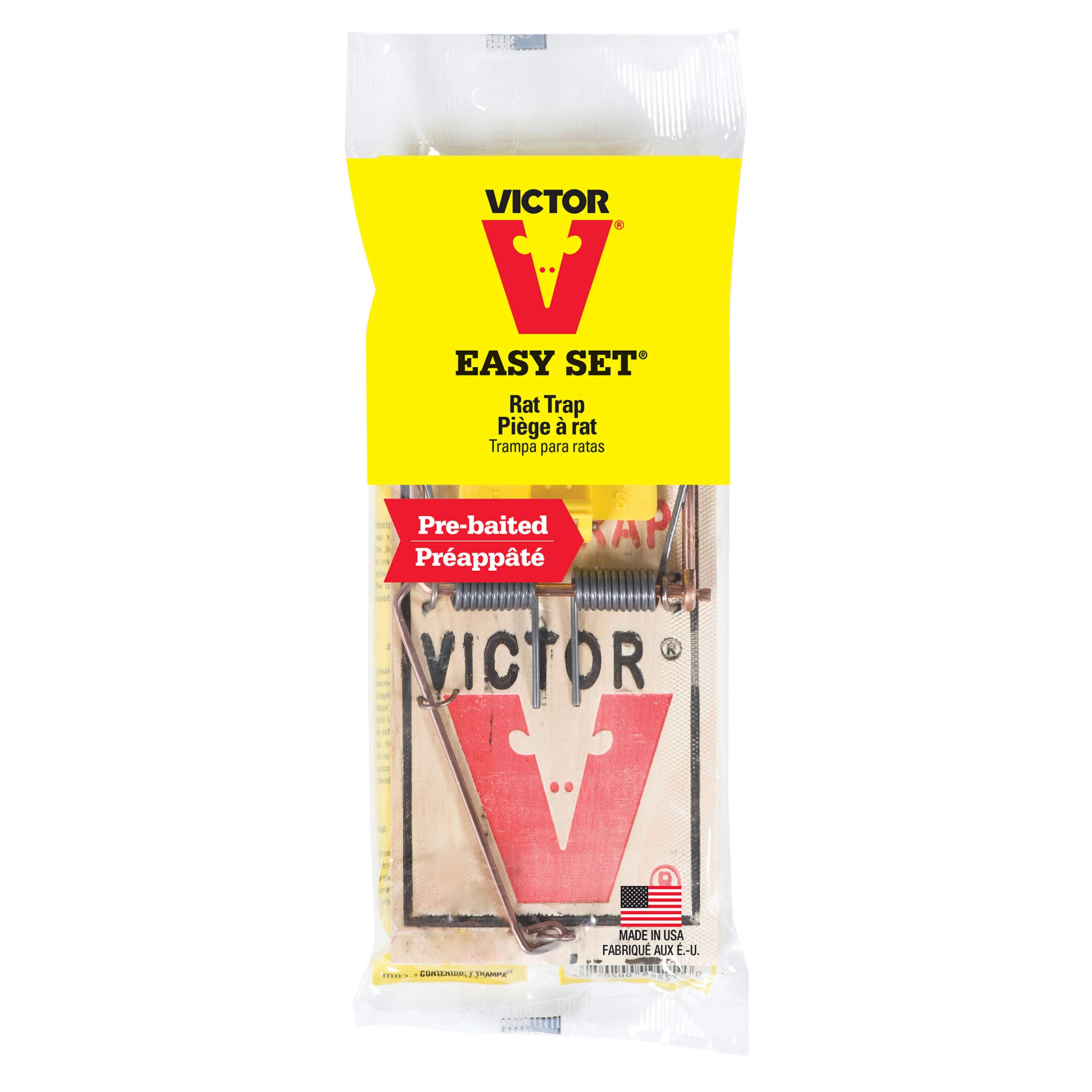 Victor M205 Easy Set Plastic Pedal Sustainably Sourced FSC Wood Humane Snap Rat Trap