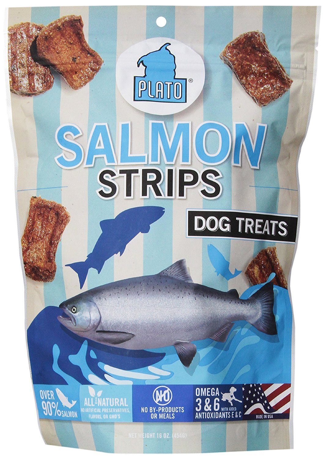 Plato Dog Treats -- Natural Salmon -- Pet Treats, All-Natural, Non-Gmo, No Artificial Flavors, Or Preservatives, Made In The Usa