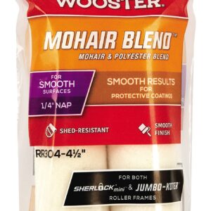 Wooster Brush RR304-4-1/2 Jumbo-Koter Mohair Blend Roller 1/4-Inch Nap, 2 Pack, 4-1/2-Inch