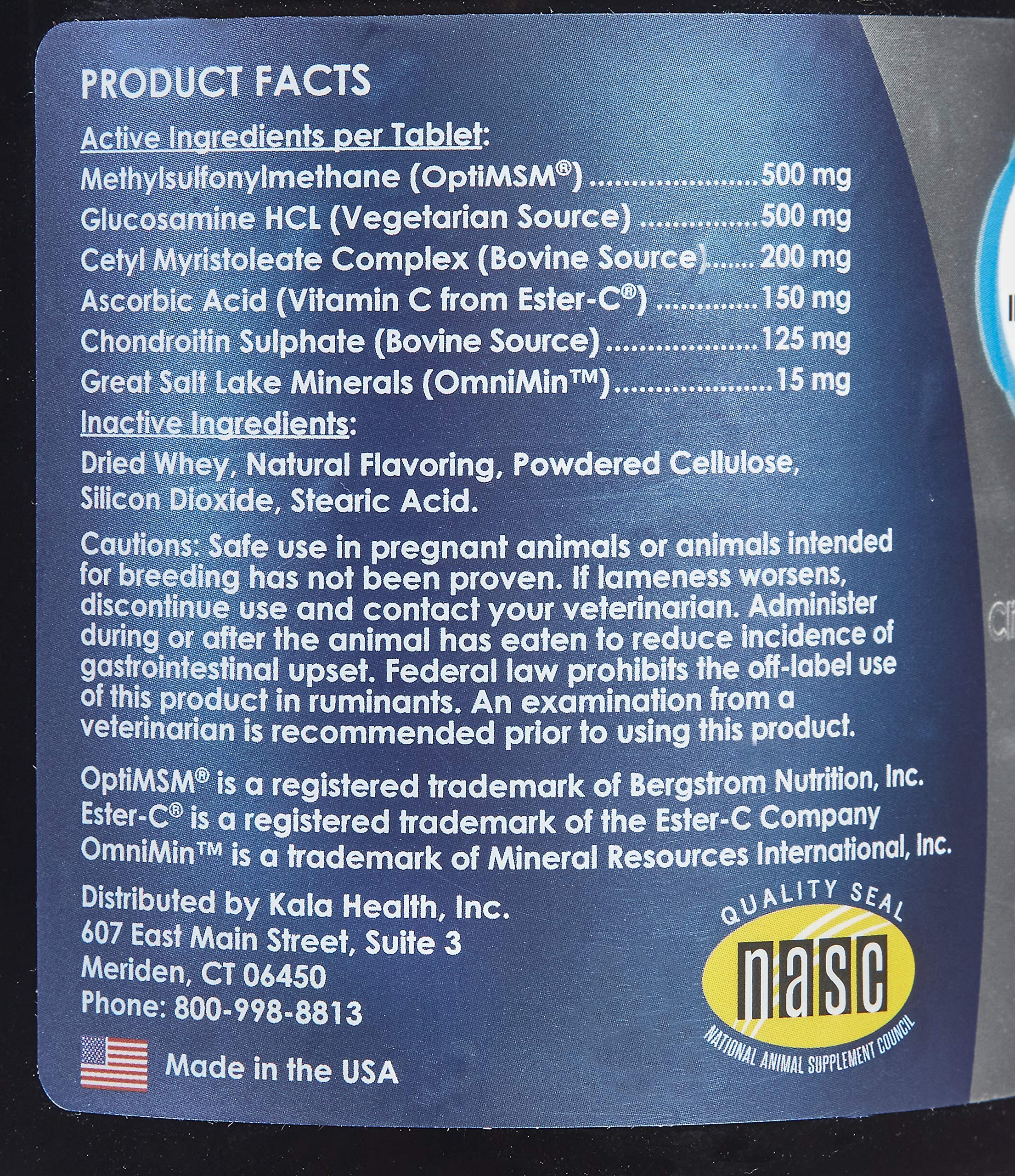 KALA HEALTH PeakTails Arthrix Plus, 90 Count Tablets, Provides Hip & Joint Support for Dogs, Formulated with Clinically Studied Ingredients, MSM, Glucosamine, Chondroitin