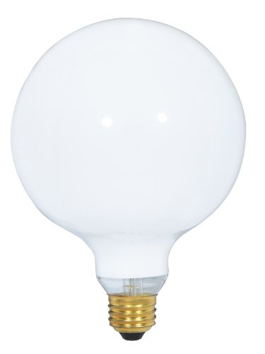 Satco S3003 120-Volt 100-Watt G40 Medium Base Light Bulb, Gloss White