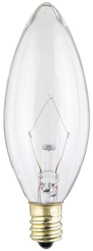 Westinghouse 4027 60-Watt, B10 Decorative Ceiling Fan Bulb, Candelabra Base, Clear, 2-Pack