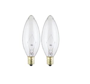 westinghouse 4027 60-watt, b10 decorative ceiling fan bulb, candelabra base, clear, 2-pack