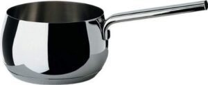 alessi, "mami", long handled saucepan in 18/10 stainless steel mirror polished,1 qt 2 oz