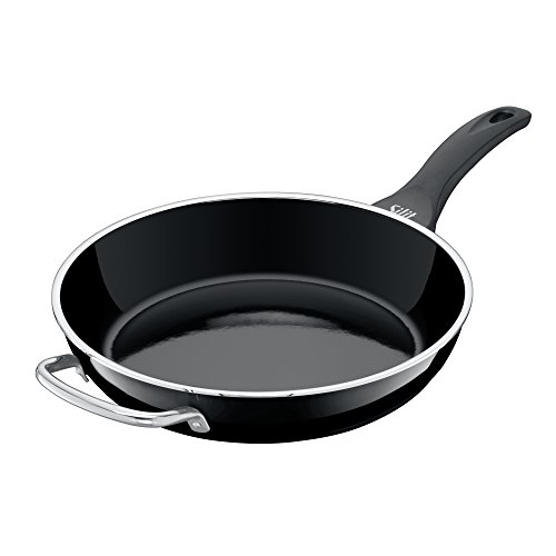 Silit 2110233152 Uncoated Professional with Flame Protection Silargan Functional Ceramic Frying Pan, Black, 28 cm