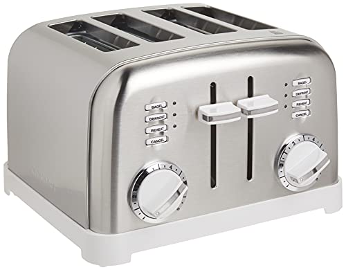 Cuisinart CPT-180WP1 4-Slice Metal Classic Toaster, White/Stainless Steel