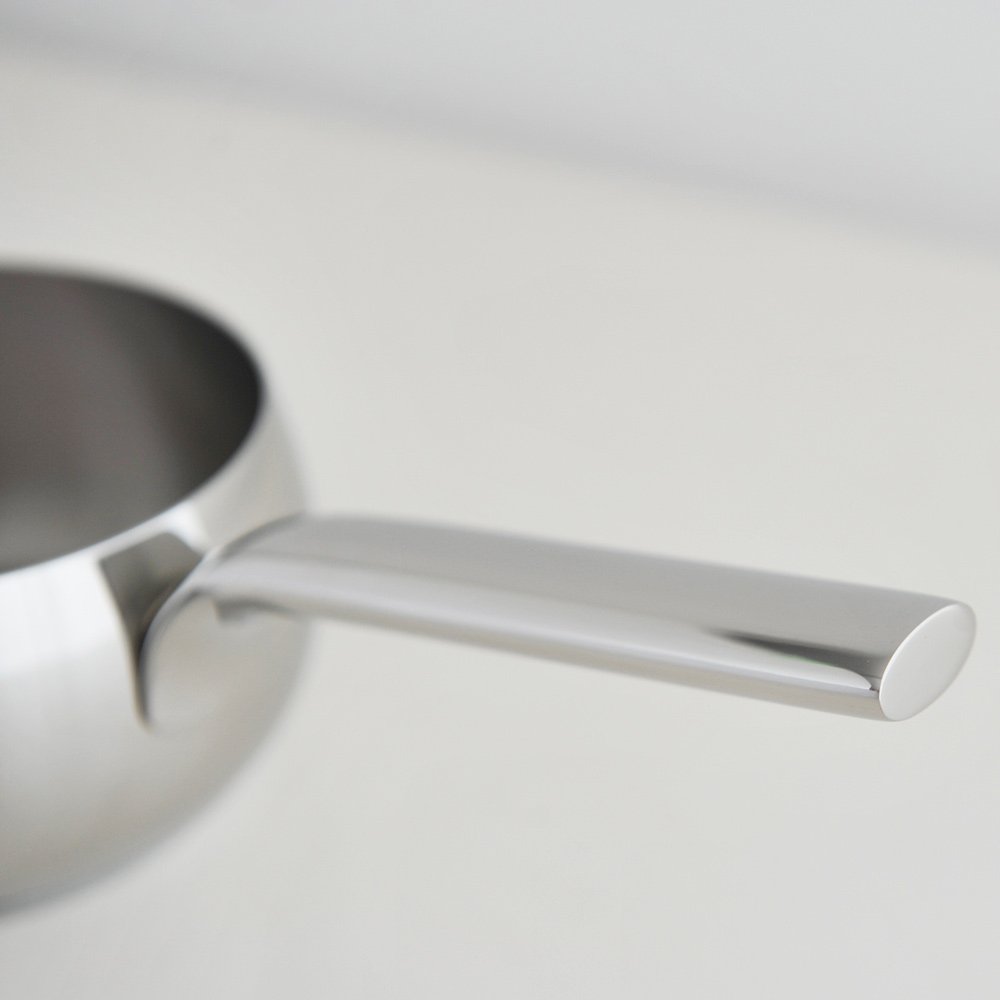 Alessi, "MAMI", Long handled saucepan in 18/10 stainless steel mirror polished,1 qt 2 oz