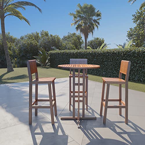 Amazonia Ibiza Eucalyptus Barstool, Light Brown, 18lx17wx47h (BT 215)