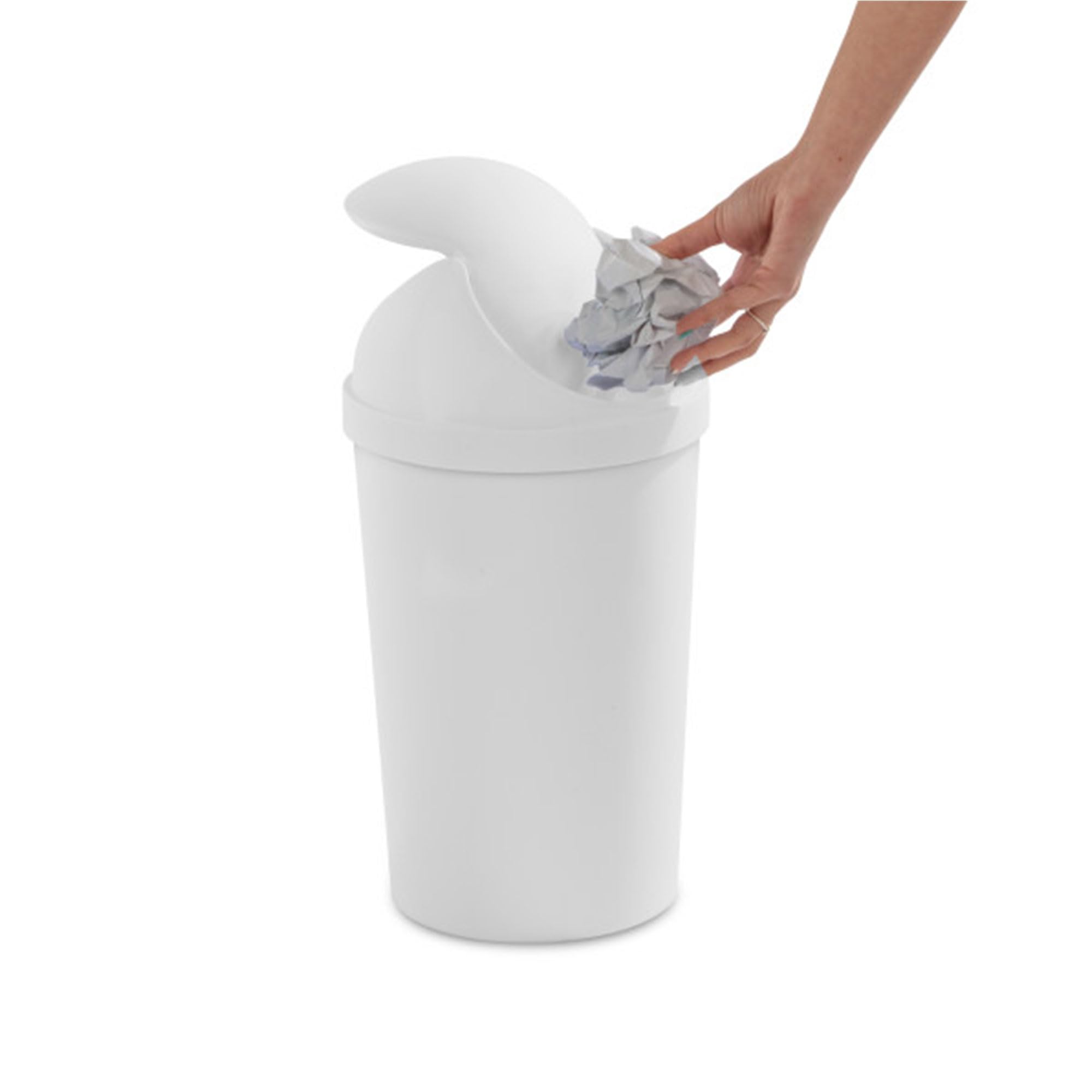 Sterilite White 12 Qt Swing-Top Wastebasket