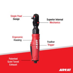 AIRCAT Pneumatic Tools 800: Composite Ratchet 320 RPM, 35 ft-lbs Maximum Torque - 1/4-Inch