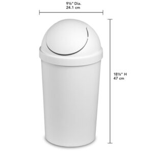 Sterilite White 12 Qt Swing-Top Wastebasket