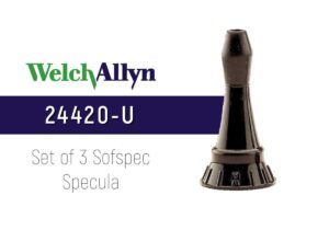 "welch allyn set of 3 sofspec® extra comfort reusable ear specula 3, 5 and 7 mm for diagnostic otoscop 24420"