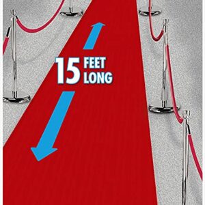 Amscan Stunning Red Fabric Floor Runner Decoration - 15' x 2' (1 Pc) - Perfect for Events, Parties, Celebrations