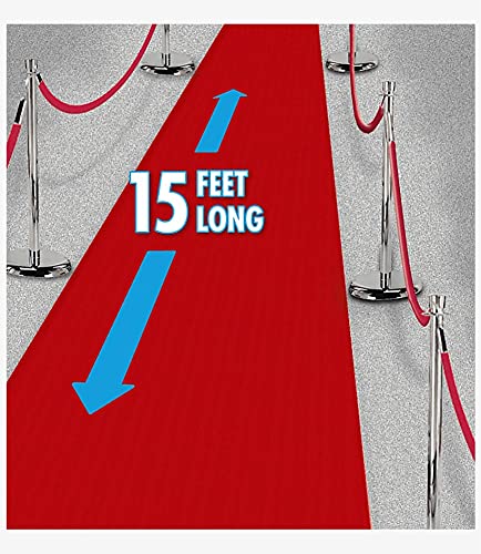 Amscan Stunning Red Fabric Floor Runner Decoration - 15' x 2' (1 Pc) - Perfect for Events, Parties, Celebrations