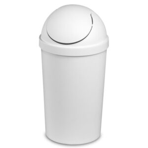 sterilite white 12 qt swing-top wastebasket