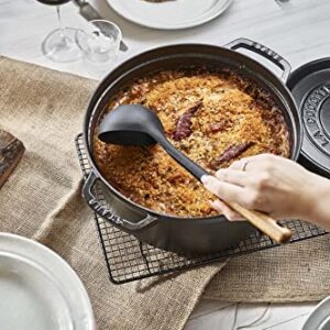 STAUB Cast Iron Dutch Oven 7-qt Round Cocotte, Made in France, Serves 7-8, Black Matte