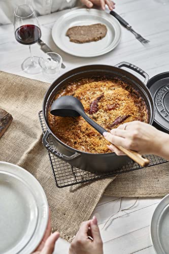 STAUB Cast Iron Dutch Oven 7-qt Round Cocotte, Made in France, Serves 7-8, Black Matte