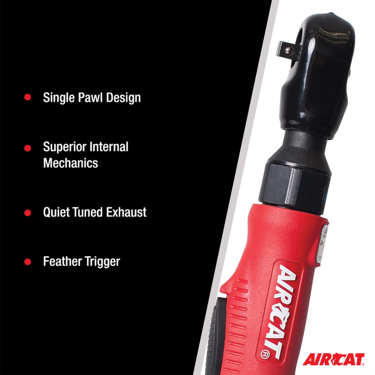 AIRCAT Pneumatic Tools 800: Composite Ratchet 320 RPM, 35 ft-lbs Maximum Torque - 1/4-Inch