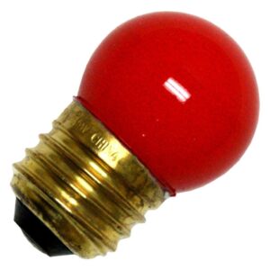 bulbrite 702707 - 7.5s11r - 7.5 watt red s11 sign bulb, medium base