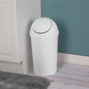 Sterilite White 12 Qt Swing-Top Wastebasket