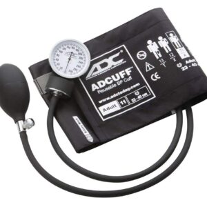 ADC 760-11ABK Prosphyg Model 760 Pocket Aneroid Sphygmomanometer with Adcuff Nylon Blood Pressure Cuff, Adult, Black