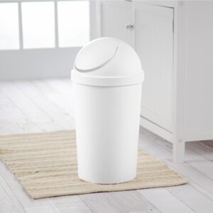 Sterilite White 12 Qt Swing-Top Wastebasket