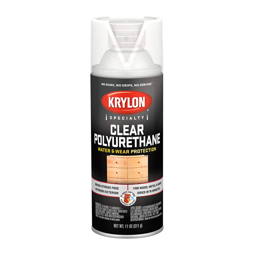 Krylon Clear Aerosol Polyurethane Coating, 11 oz, Gloss Finish