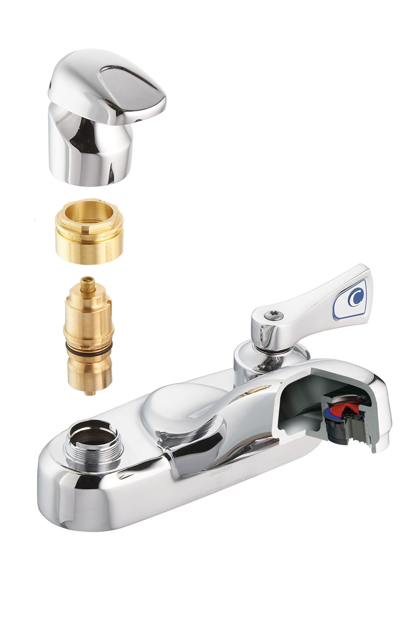 Moen 8886 Commercial M-PRESS Two-Handle 4-Inch Centerset Metering Bathroom Faucet, Chrome