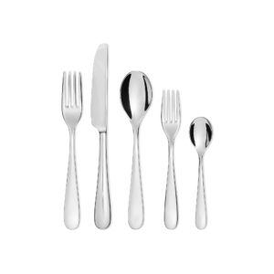 Alessi Nuovo Milano - Design Dessert Spoon Set, Stainless Steel, 6 pieces