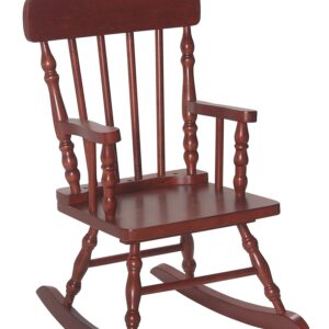 Gift Mark Childs Rocking Chairs - Classic Hand-Made Wooden Rockers for Boys and Girls - Vintage Style Colonial Kid's Seats - Childrens Furniture Rocker (Cherry)