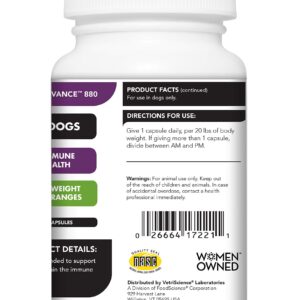 VetriScience Immune Plus Immunity Support for Dogs, 120 Capsules – Immune and Allergy Support Supplement for Dogs Over 30 Pounds - Formerly Cell Advance 880