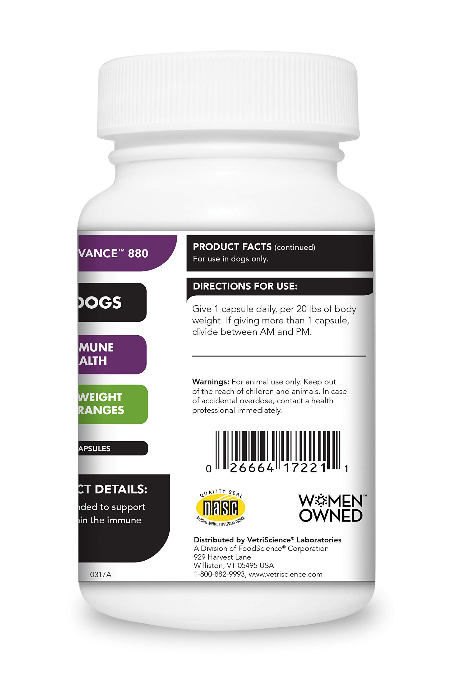 VetriScience Immune Plus Immunity Support for Dogs, 120 Capsules – Immune and Allergy Support Supplement for Dogs Over 30 Pounds - Formerly Cell Advance 880