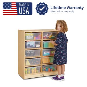 Jonti-Craft 29150JC 10 Tub Mobile Storage with Clear Tubs - Kids Classroom Storage Shelves