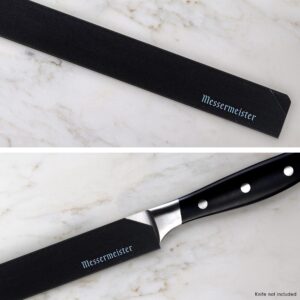 Messermeister 10” Slicer Edge-Guard, Black - Fashionable & Functional Knife Protector for Carving & Slim-Blade Knives - 2 Blade Entry Notches - 10.5” x 0.9375”