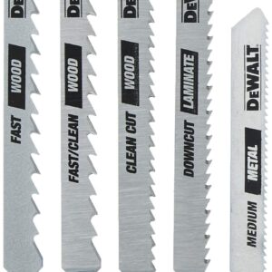 DEWALT Jigsaw Blades Set, T-Shank, 5-Piece (DW3795H)