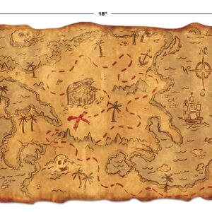 Plastic Treasure Map Party Accessory (1 count) (1/Pkg)