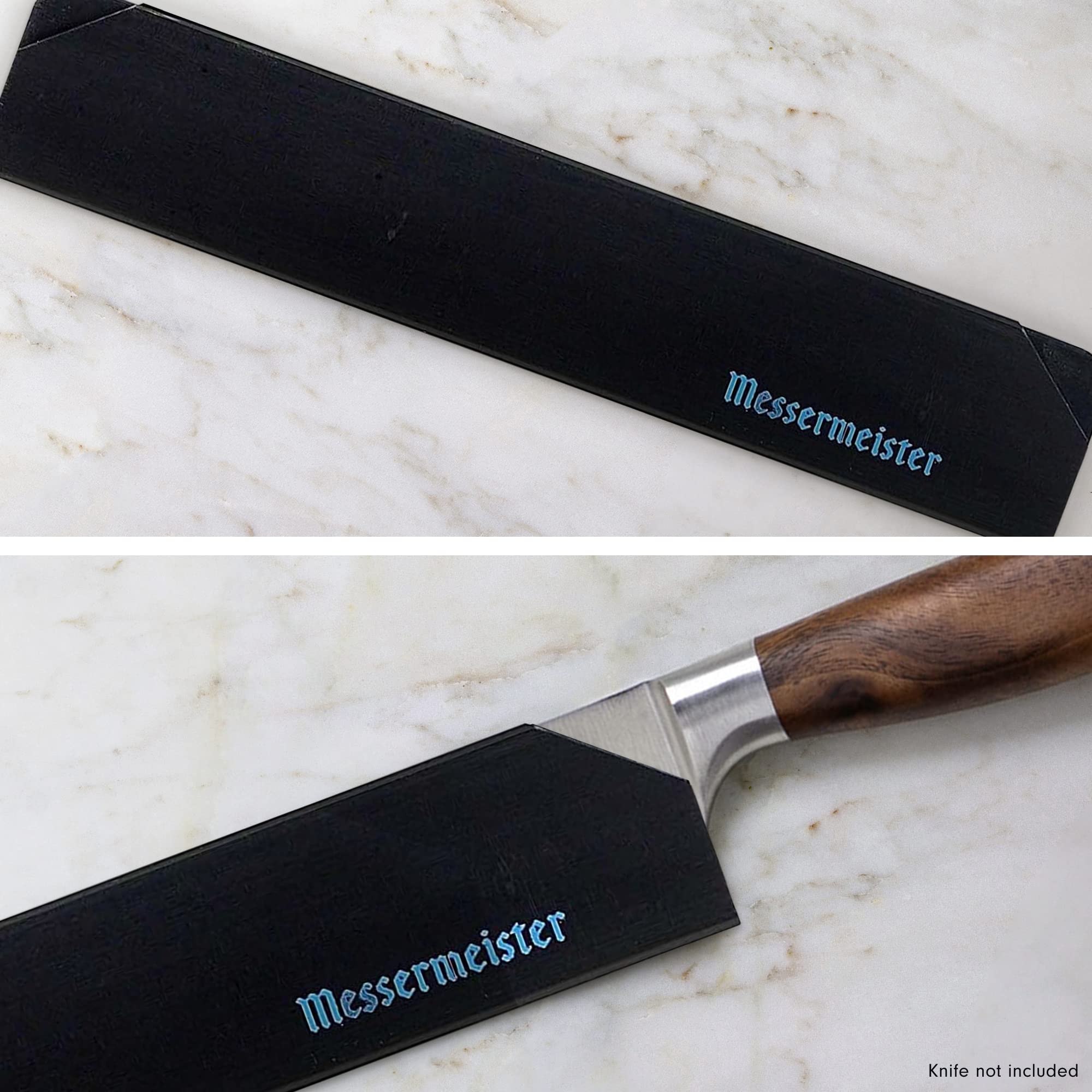 Messermeister 10” Chef’s Edge-Guard, Black - Fashionable & Functional Knife Protector for Chef’s & Wide-Blade Knives - 2 Blade Entry Notches - 10.5” x 1.9375”