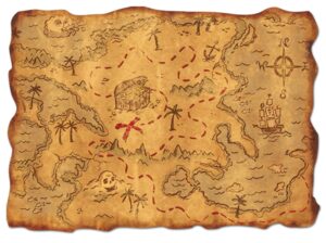 plastic treasure map party accessory (1 count) (1/pkg)