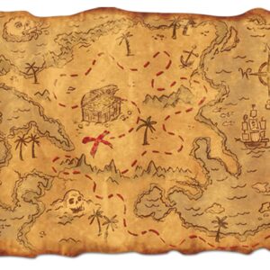 Plastic Treasure Map Party Accessory (1 count) (1/Pkg)